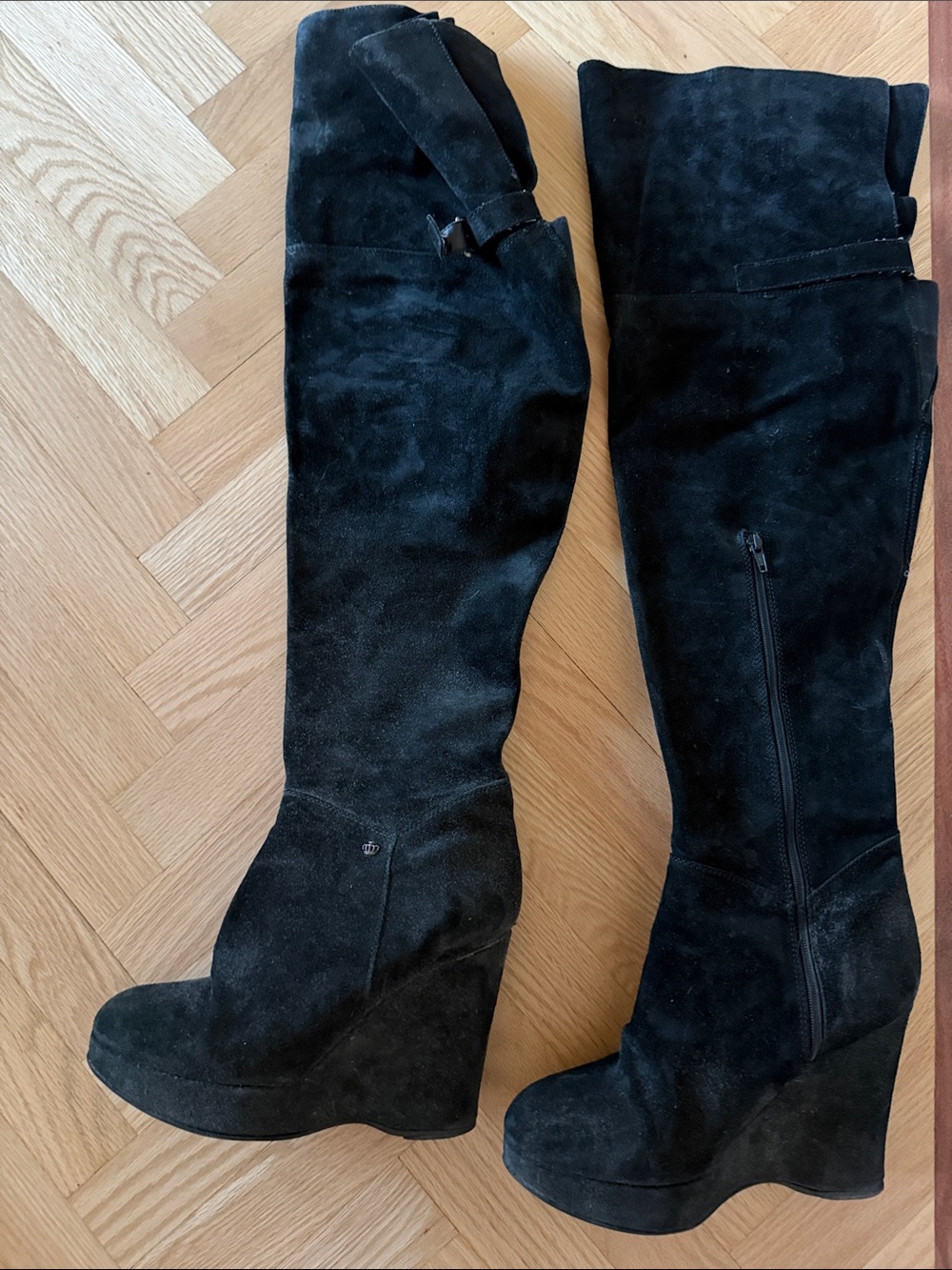 Juicy Couture Black Over-the-Knee Suede Boots